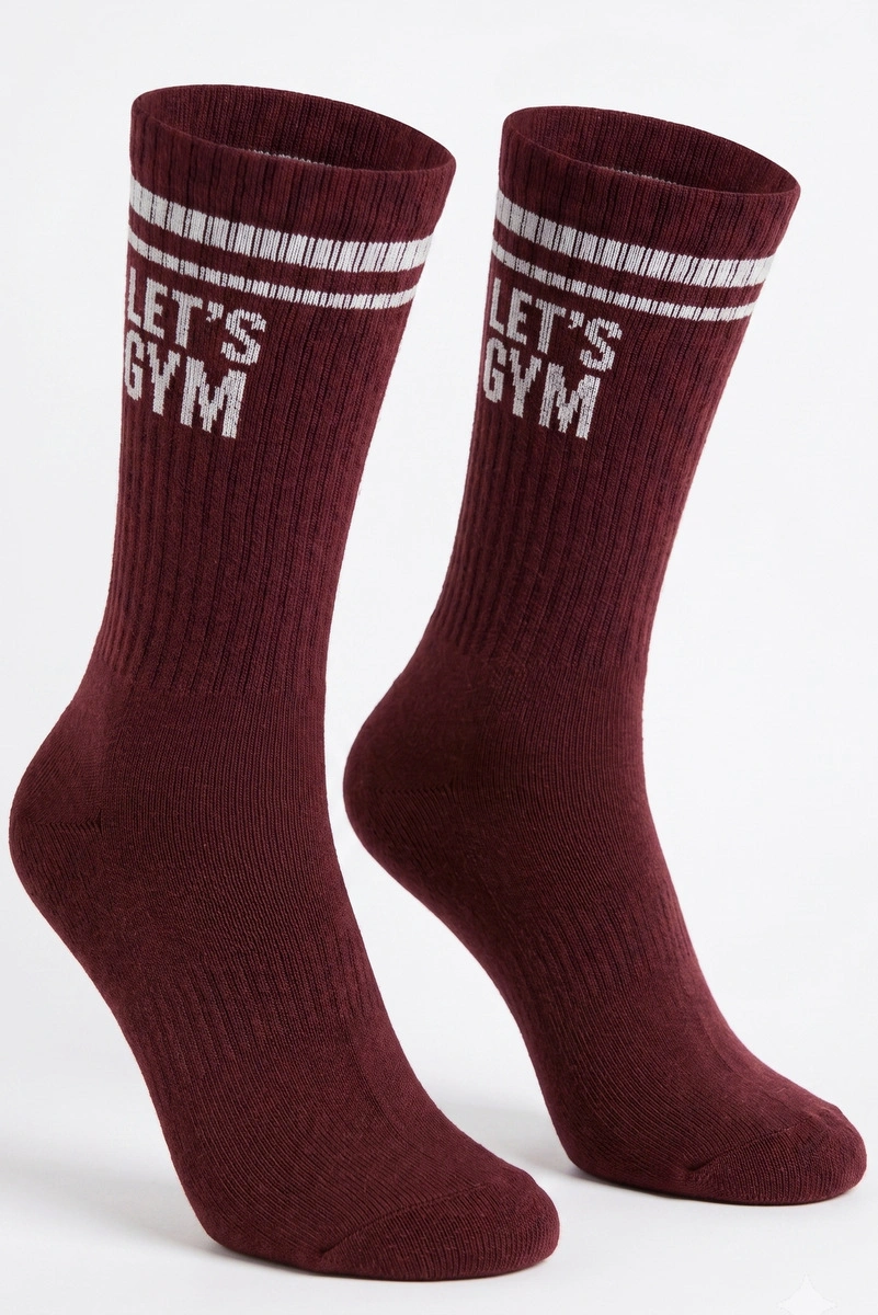 Lets Gym - Socks Letsgym Burgundy - 2880BG