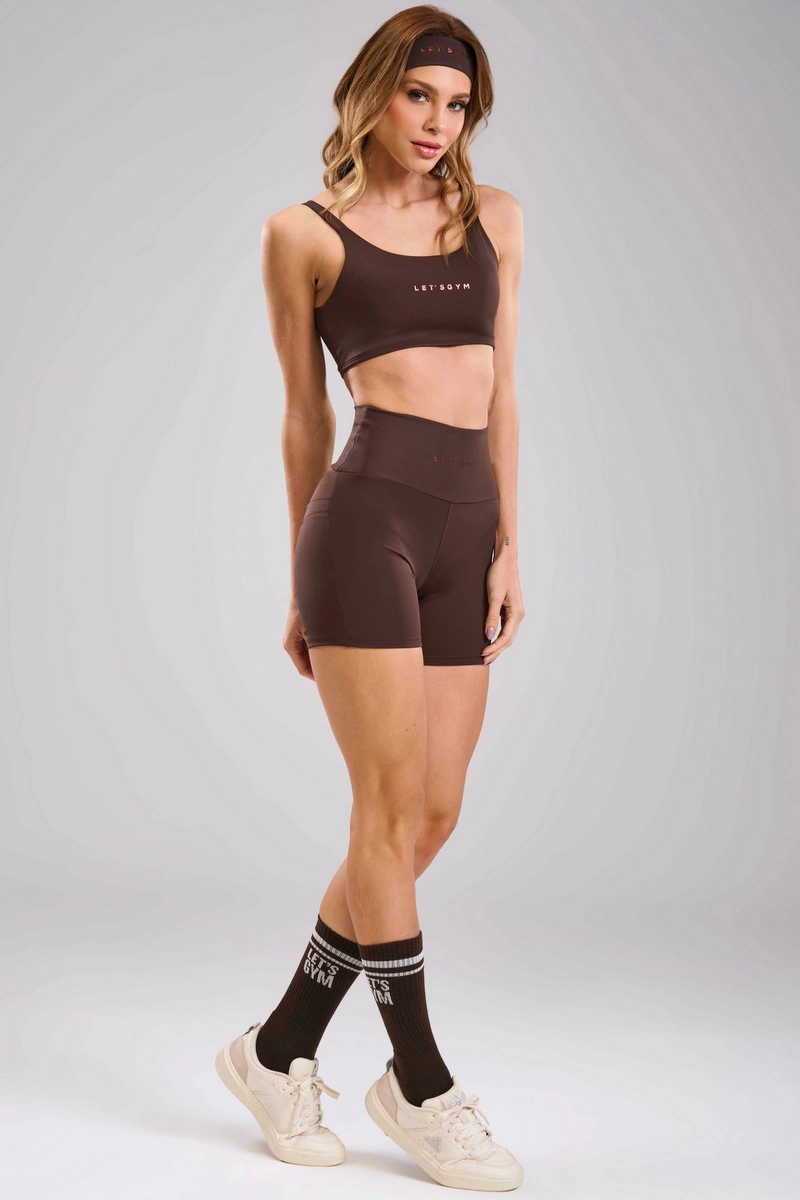 Lets Gym - Short Basic Colors Coffee - 2909CF