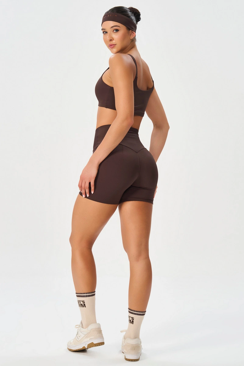 Lets Gym - Short Basic Colors Coffee - 2909CF
