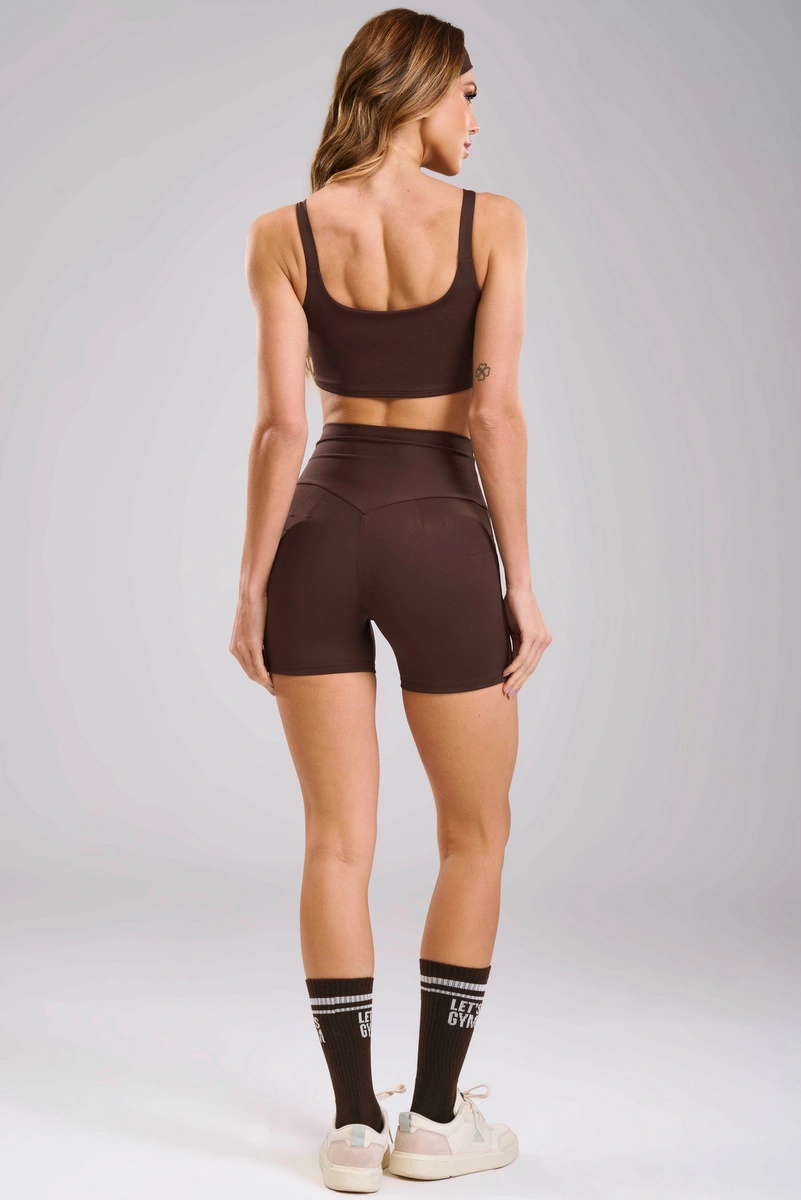 Lets Gym - Short Basic Colors Coffee - 2909CF