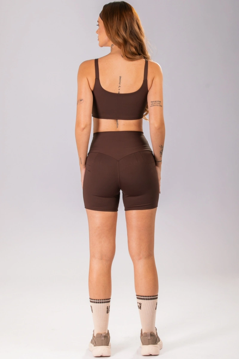 Lets Gym - Short Basic Colors Coffee - 2909CF