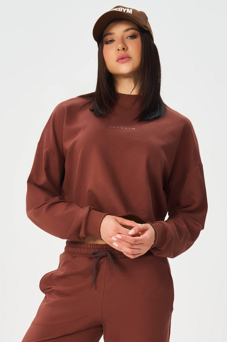 Lets Gym - Urban Layers Dark Brown Blouse - 2917DBR