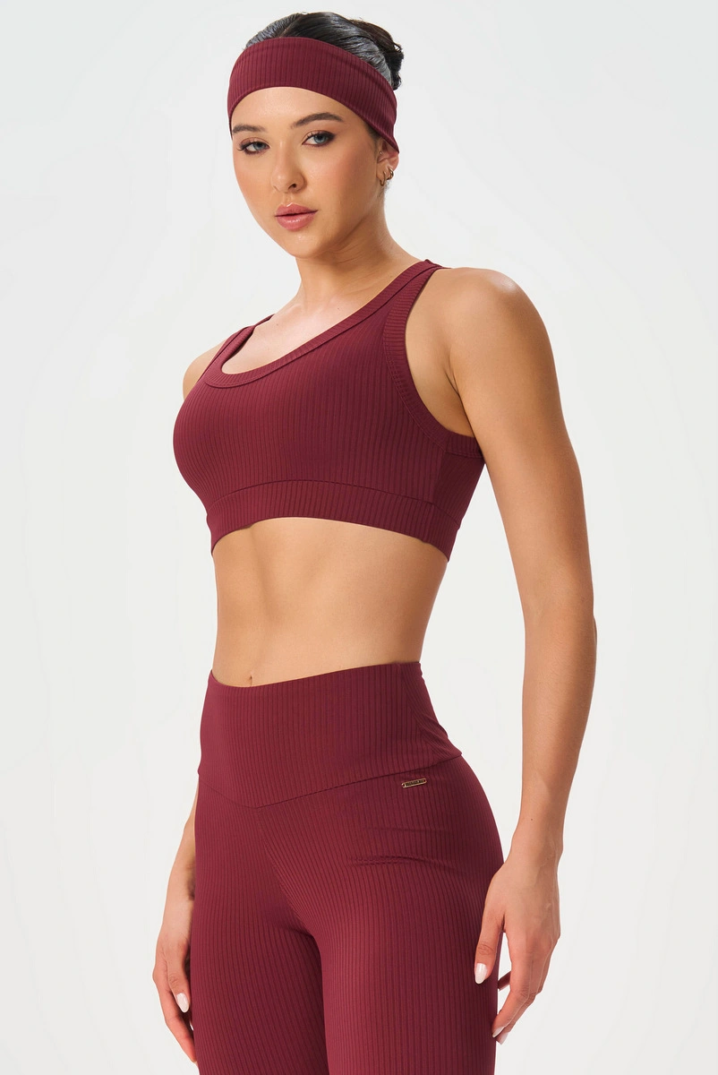 Lets Gym - Top Comfort Rib Burgundy - 2981BG