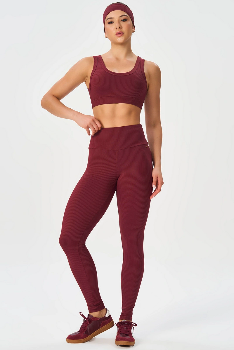 Lets Gym - Top Comfort Rib Burgundy - 2981BG
