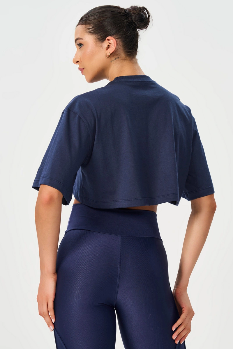 Lets Gym - Cropped Brand Up Navy Blue - 3079NB