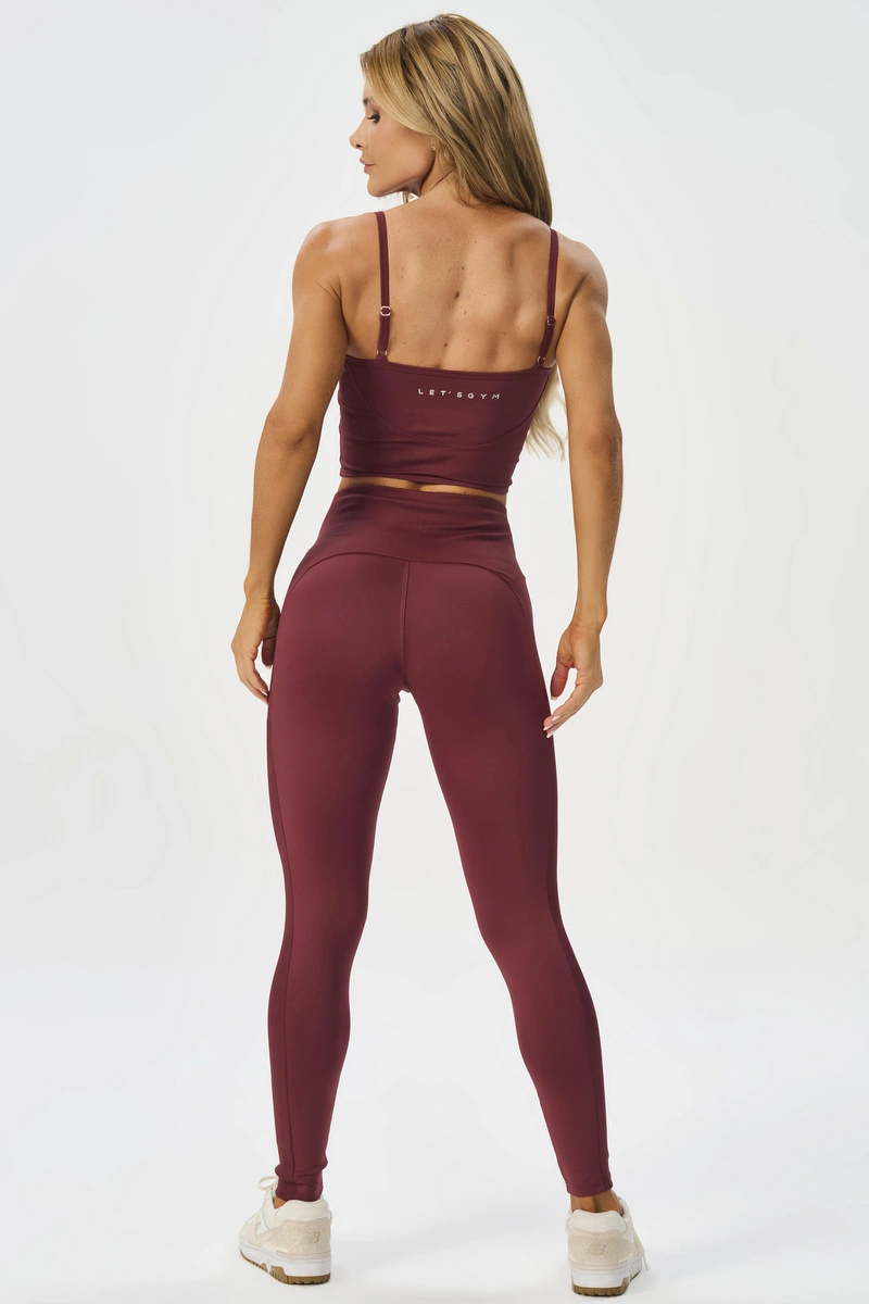 Lets Gym - Legging Bold Rib Burgundy - 3138BG