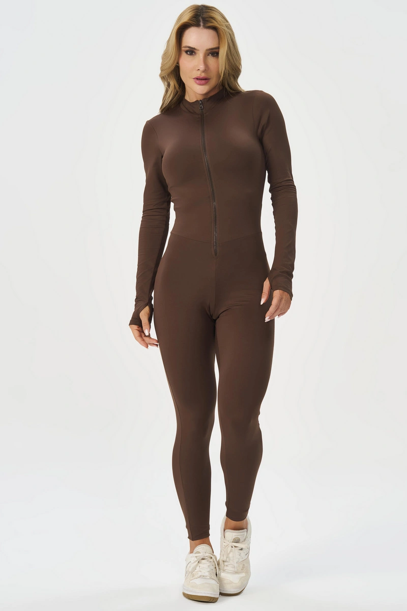 Lets Gym - Macacão Bold Coffee - 3142CF