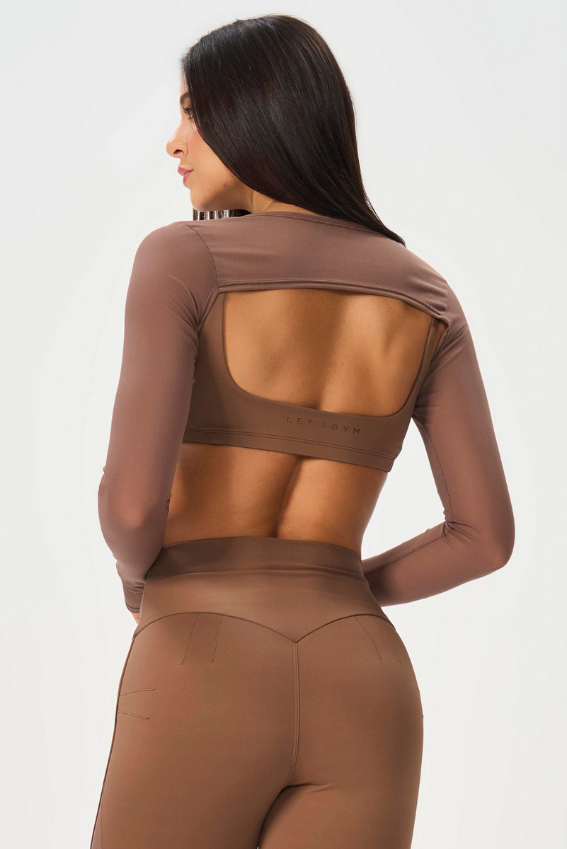 Lets Gym - Top Sheer Brown - 3150MR