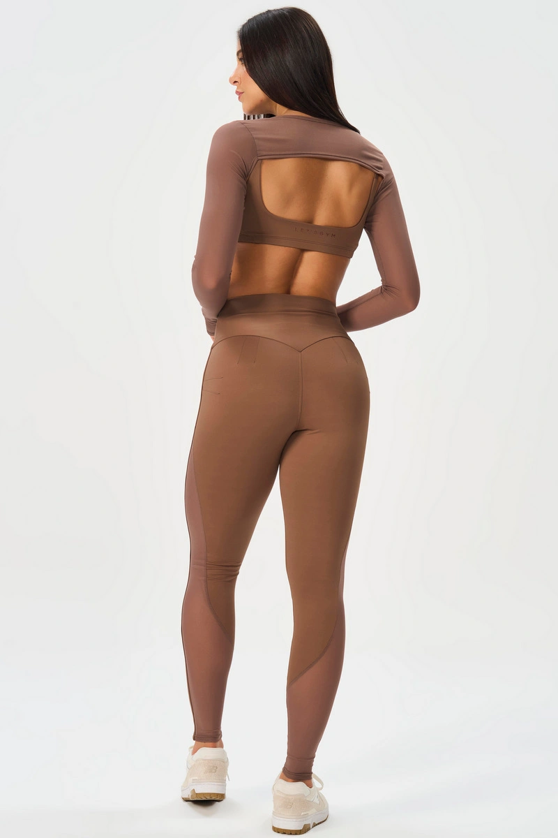 Lets Gym - Top Sheer Brown - 3150MR