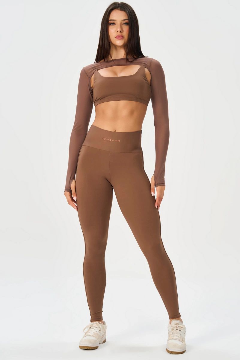 Lets Gym - Legging Sheer Marrom - 3151MR