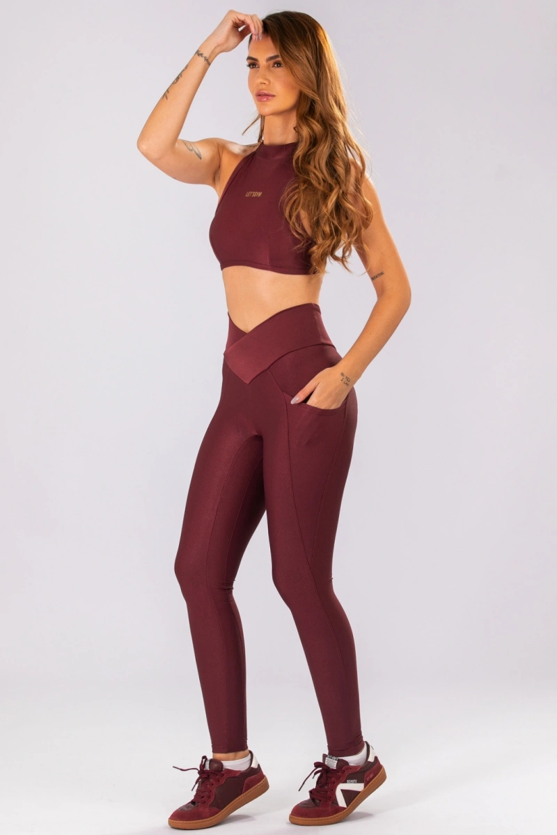 Lets Gym - Top Bright Form Burgundy - 3207BG
