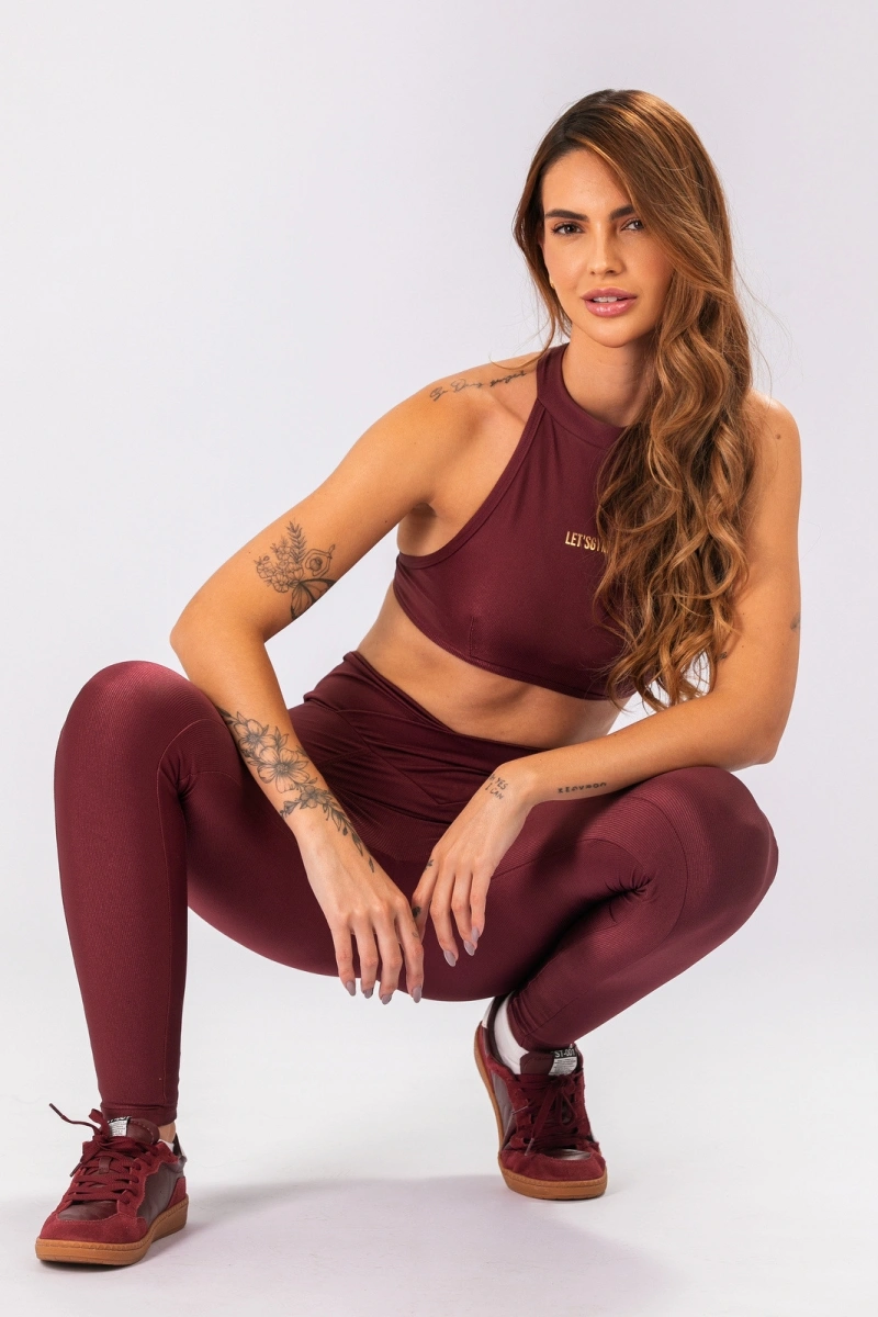 Lets Gym - Top Bright Form Burgundy - 3207BG