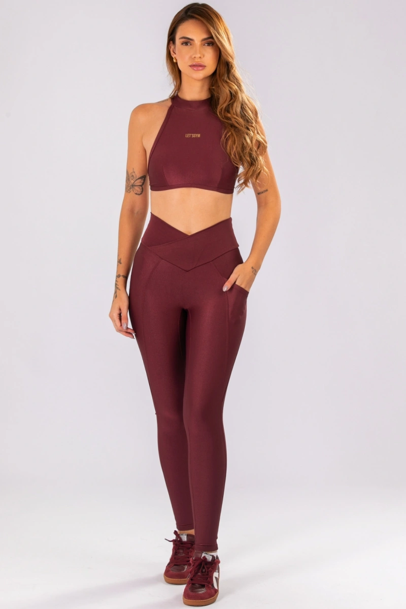 Lets Gym - Top Bright Form Burgundy - 3207BG