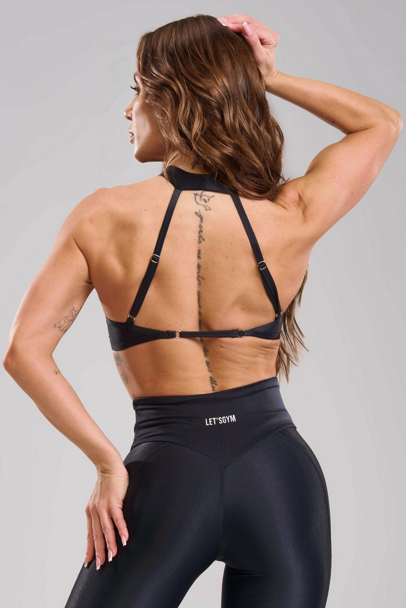 Lets Gym - Top Bright Form Black - 3207PT