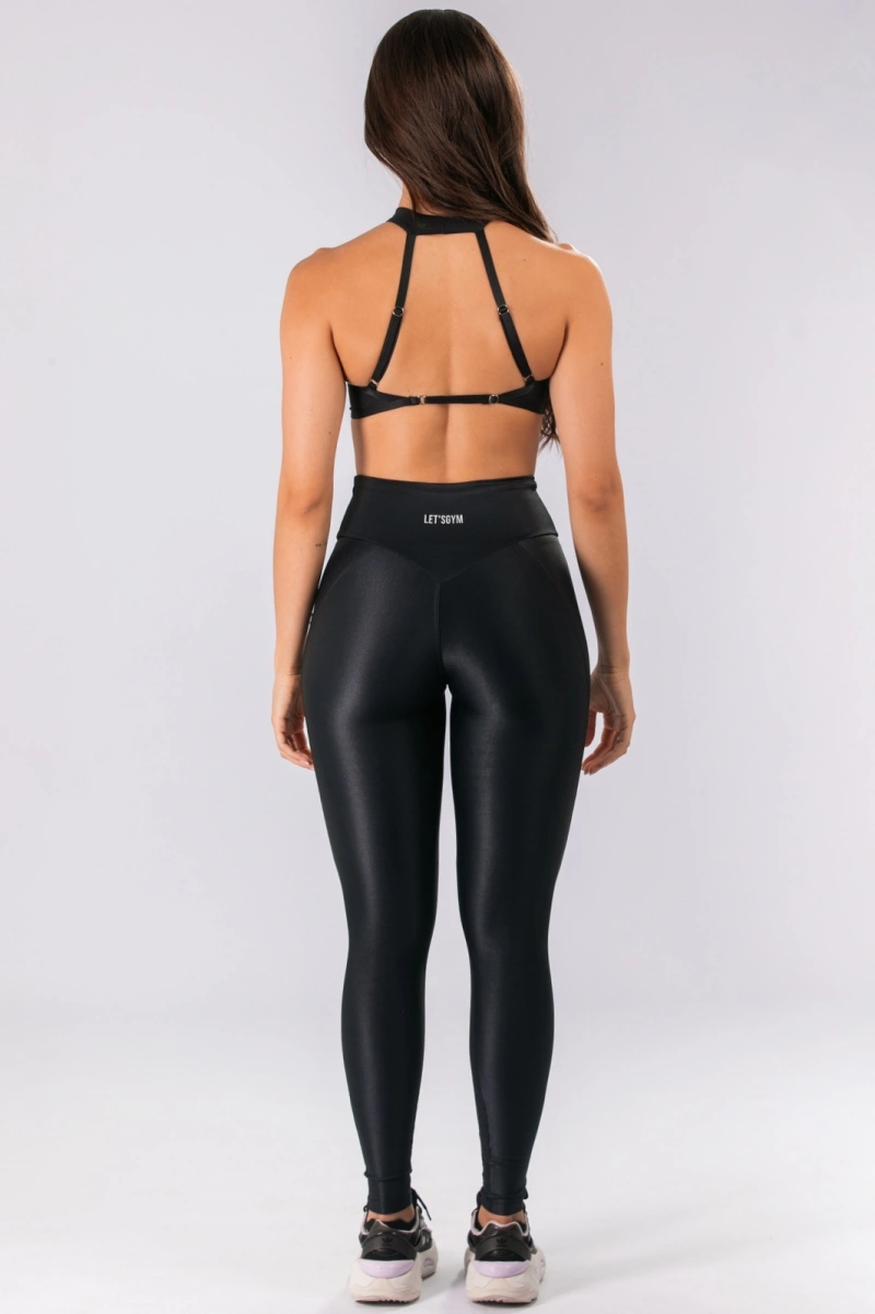 Lets Gym - Top Bright Form Preto - 3207PT