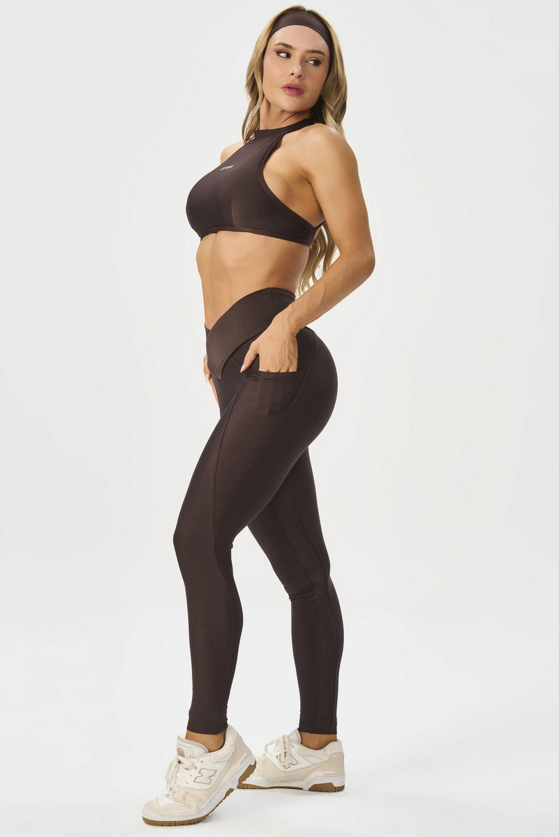 Lets Gym - Bright Form Coffee Leggings - 3208CF