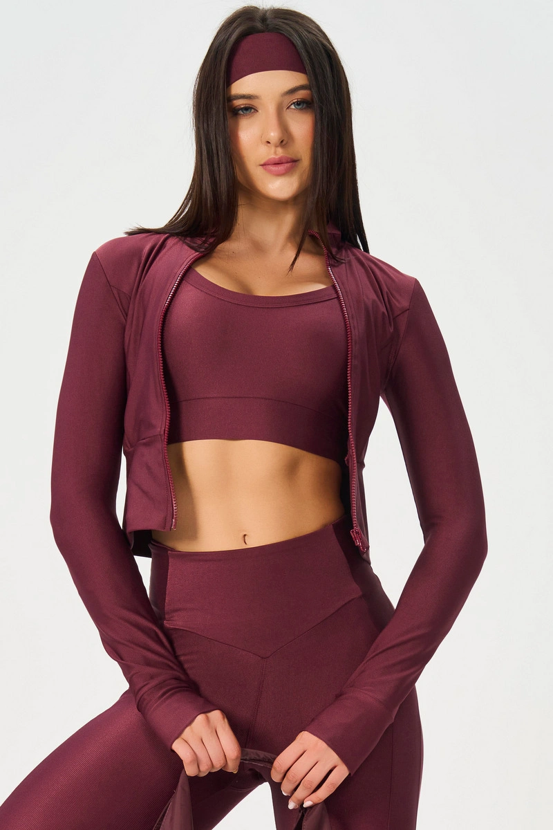 Lets Gym - Bright Form Burgundy Jacket - 3210BG
