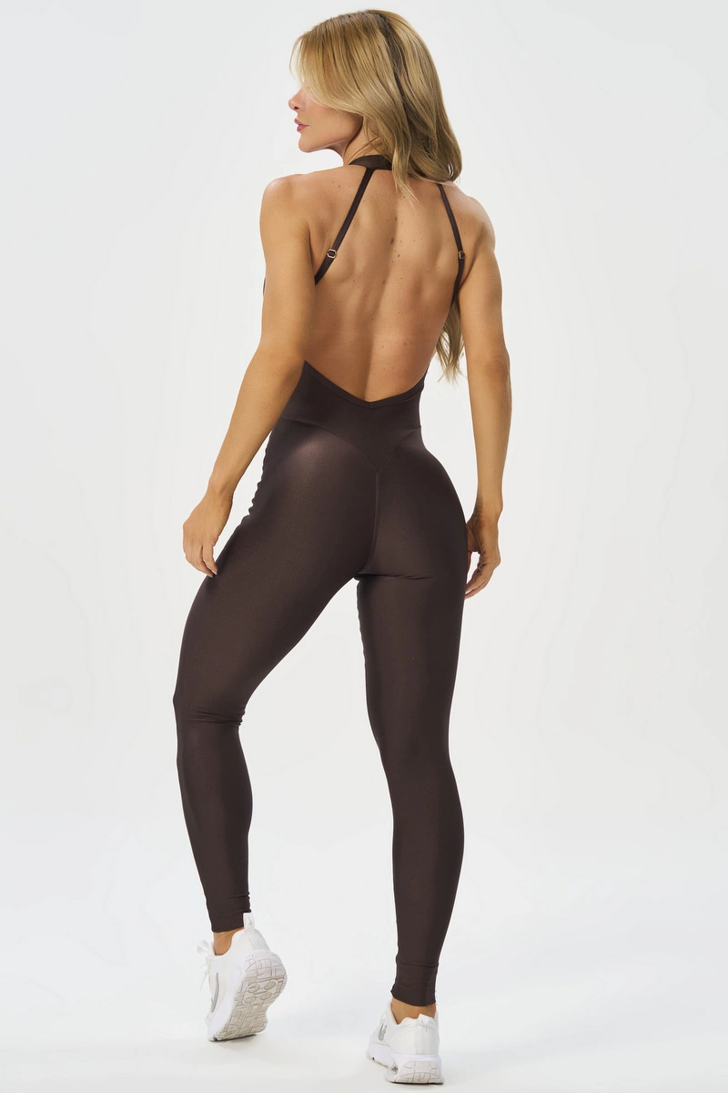 Lets Gym - Macacão Bright Form Coffee - 3211CF