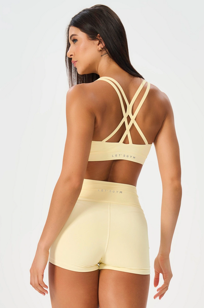 Lets Gym - Top Matte Form Twist Amarelo Manteiga - 3229AMT