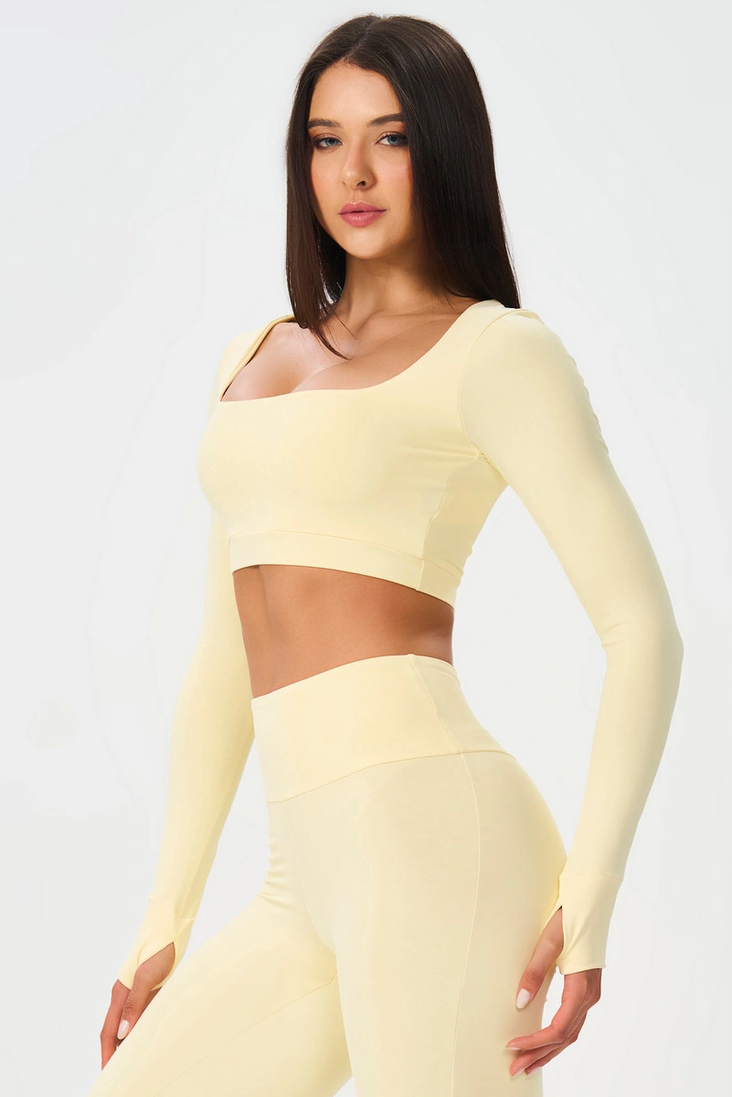 Lets Gym - Cropped Matte Form Amarelo Manteiga - 3233AMT