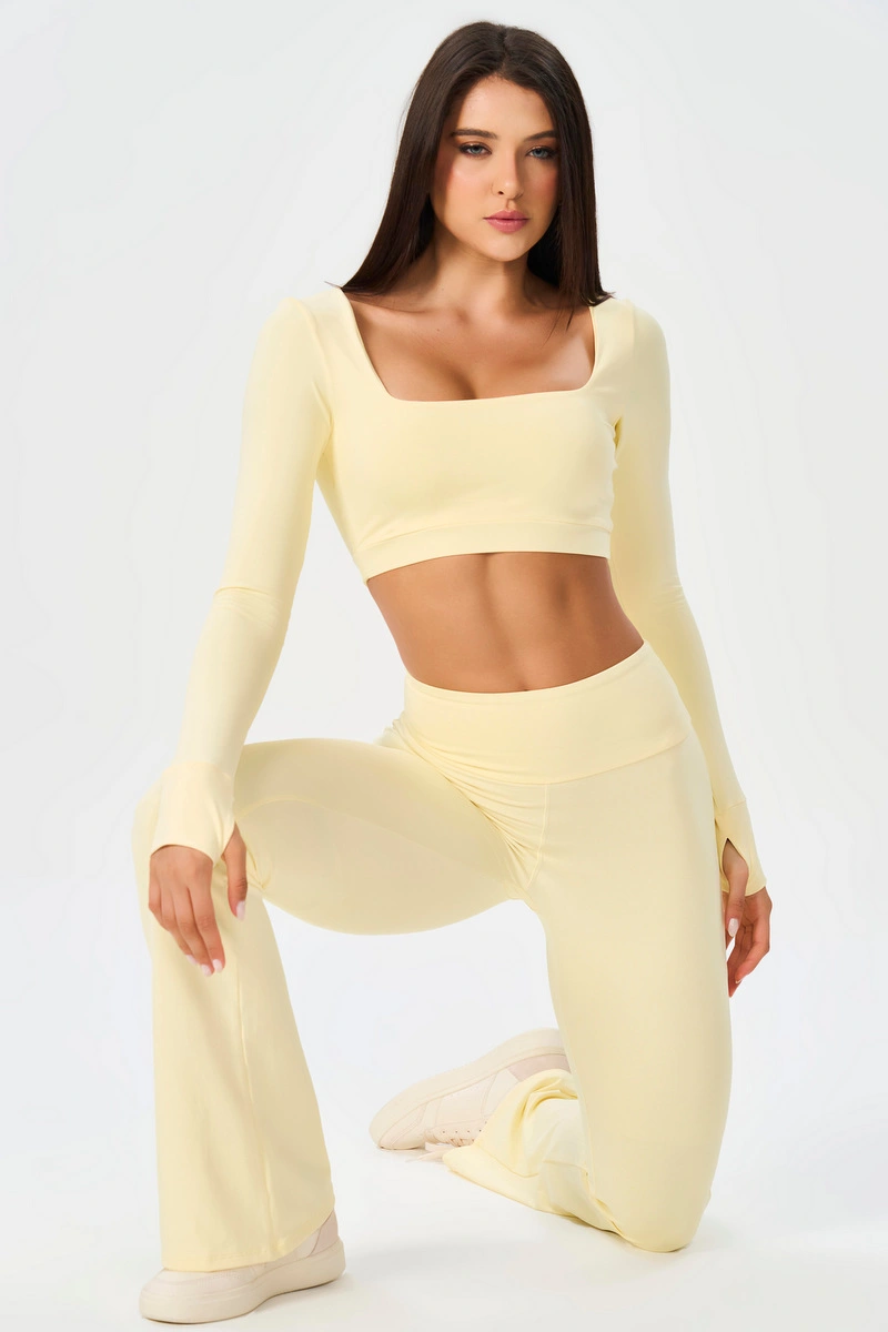 Lets Gym - Cropped Matte Form Amarelo Manteiga - 3233AMT