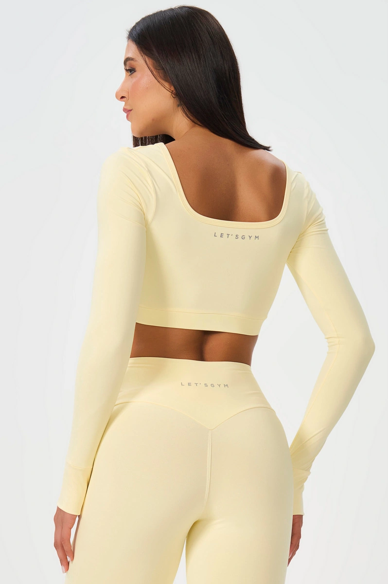Lets Gym - Cropped Matte Form Amarelo Manteiga - 3233AMT