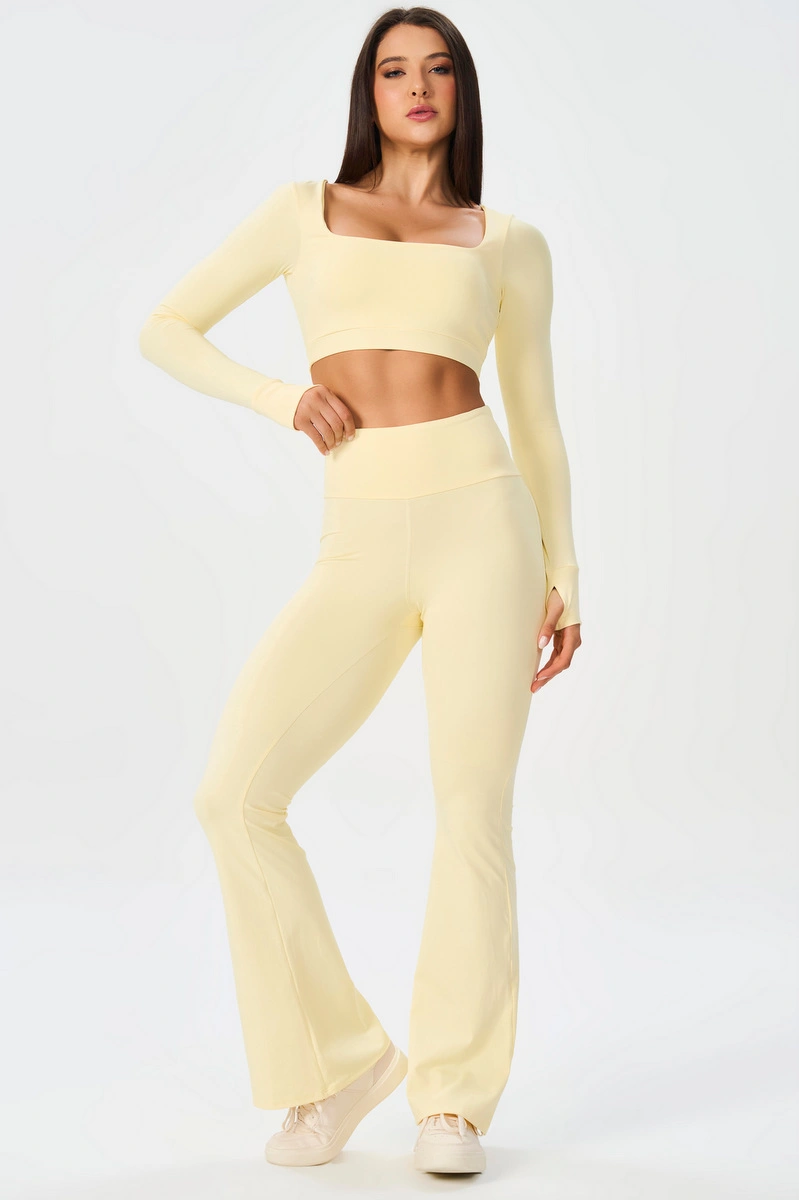 Lets Gym - Cropped Matte Form Amarelo Manteiga - 3233AMT