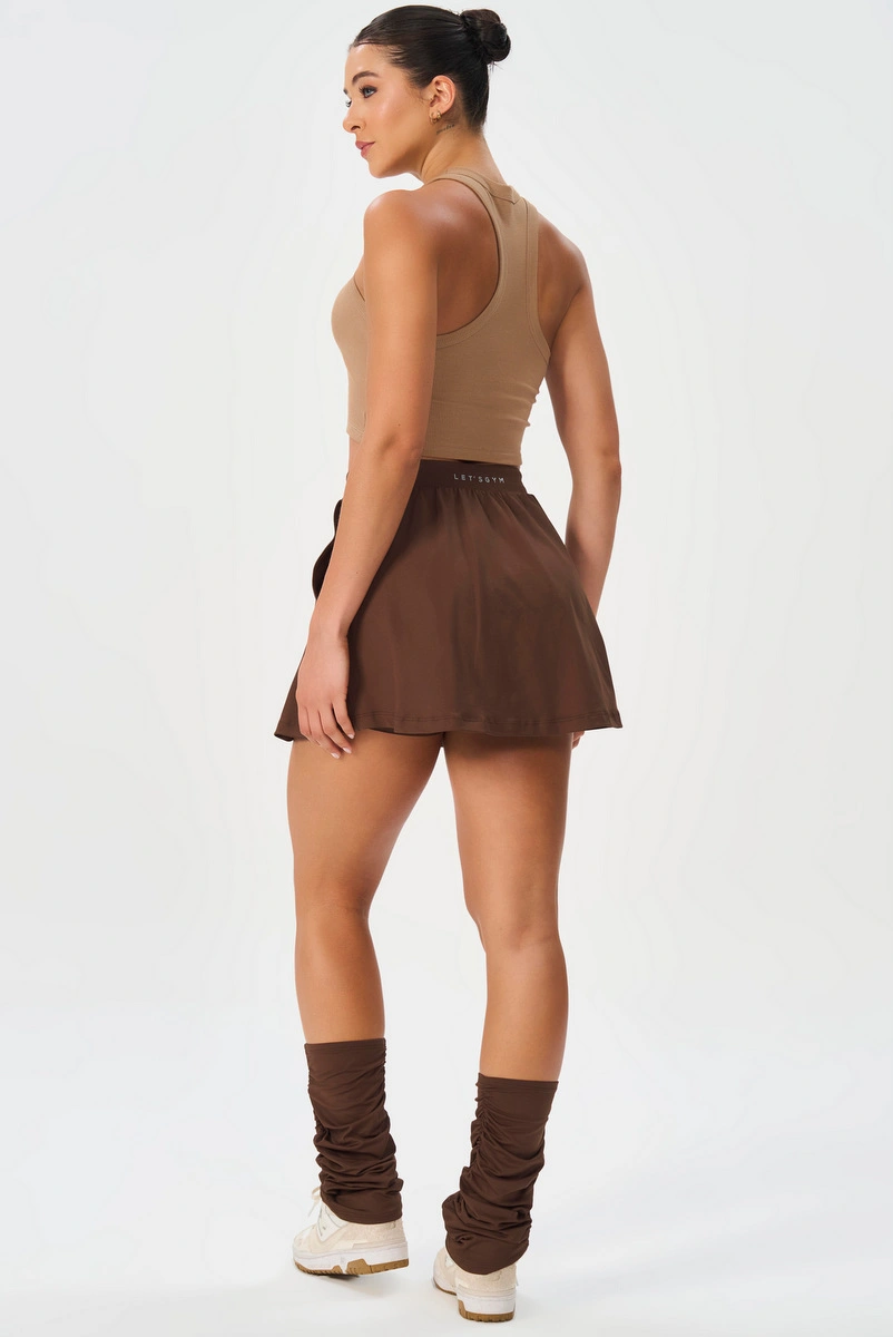Lets Gym - Cropped Rib Basic Mocha Mousse - 3245MM