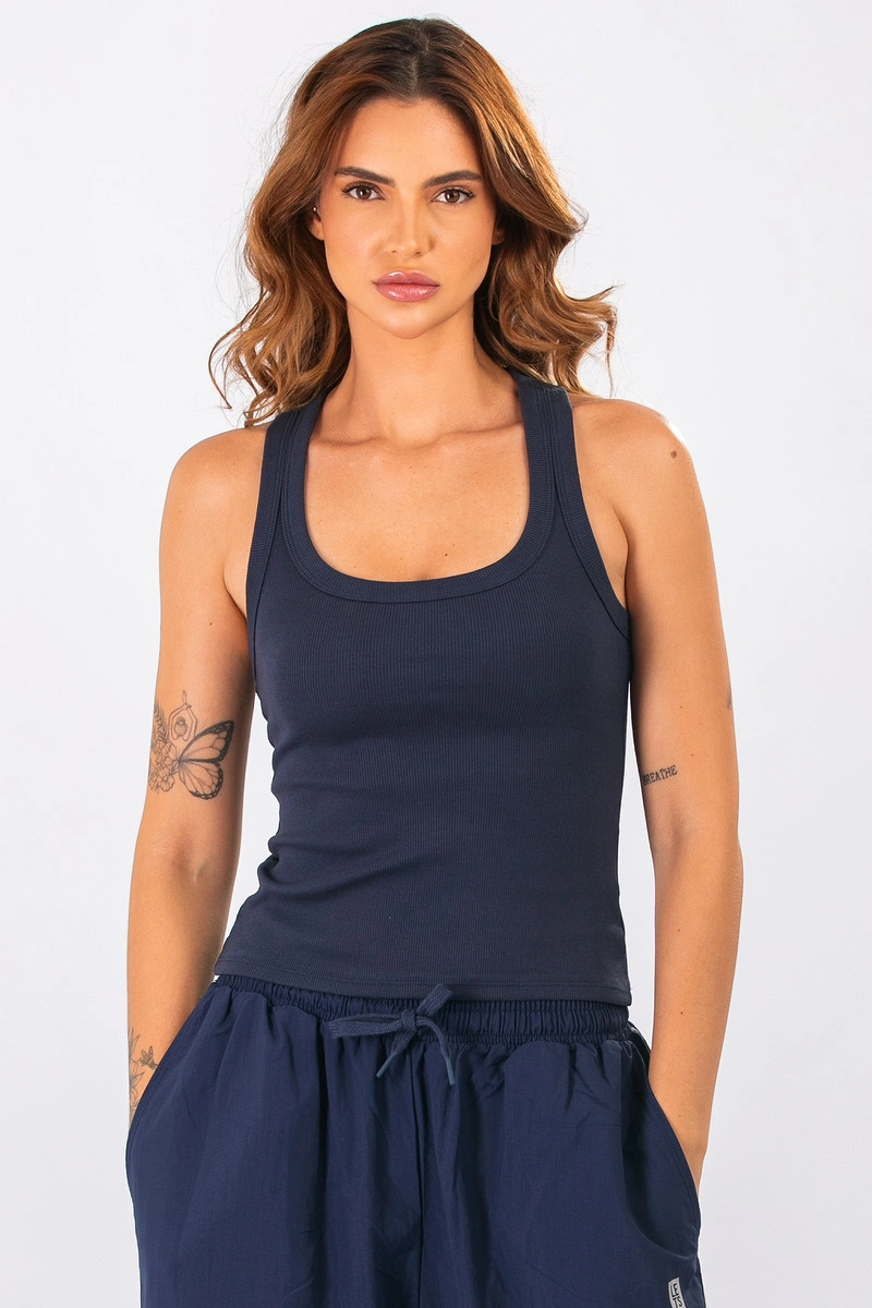 Lets Gym - Regata Rib Basic Navy Blue - 3247NB