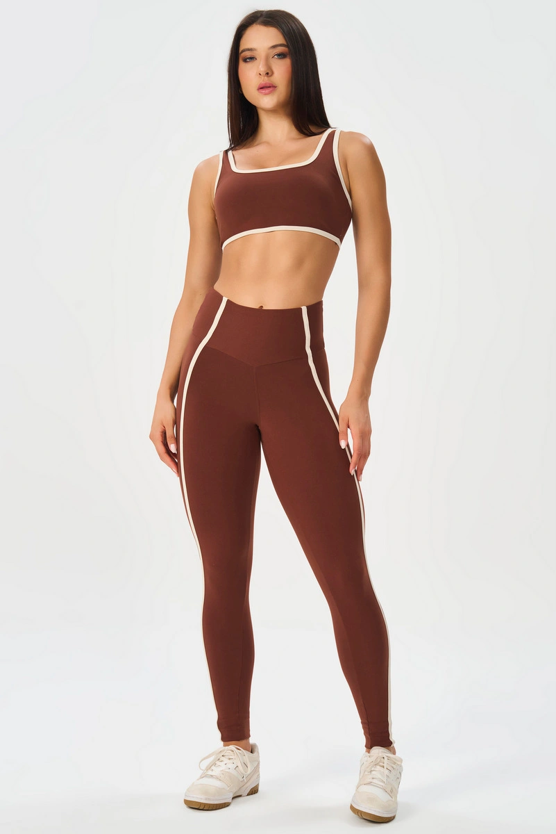Lets Gym - Urban Motion Dark Brown Leggings - 3265DBR