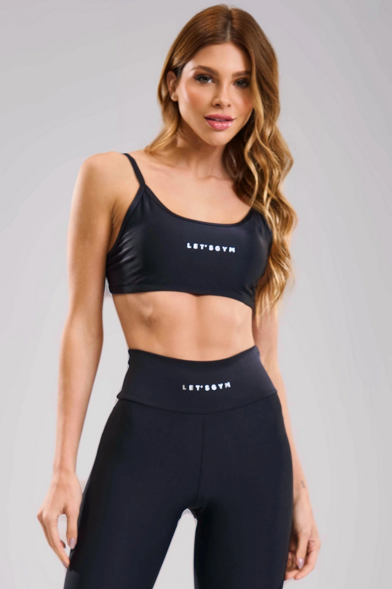 Lets Gym - Top New Minimal Glow Black - 3283PT