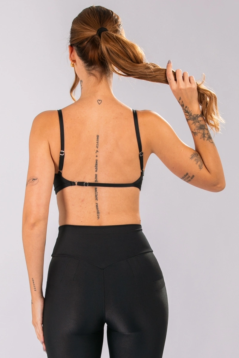 Lets Gym - Top New Minimal Glow Black - 3283PT