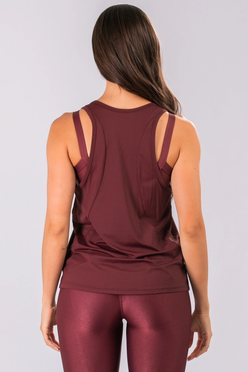 Lets Gym - Tank Shirt New Modern Move Burgundy - 3286BG