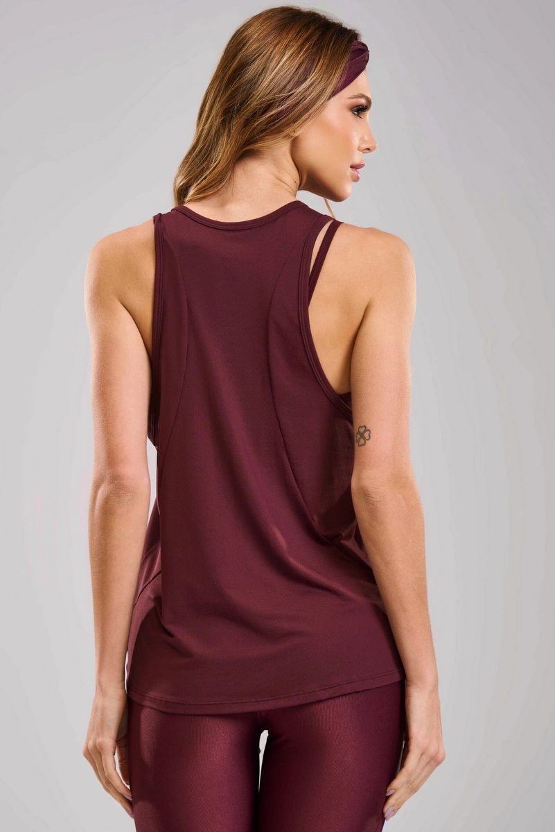 Lets Gym - Tank Shirt New Modern Move Burgundy - 3286BG