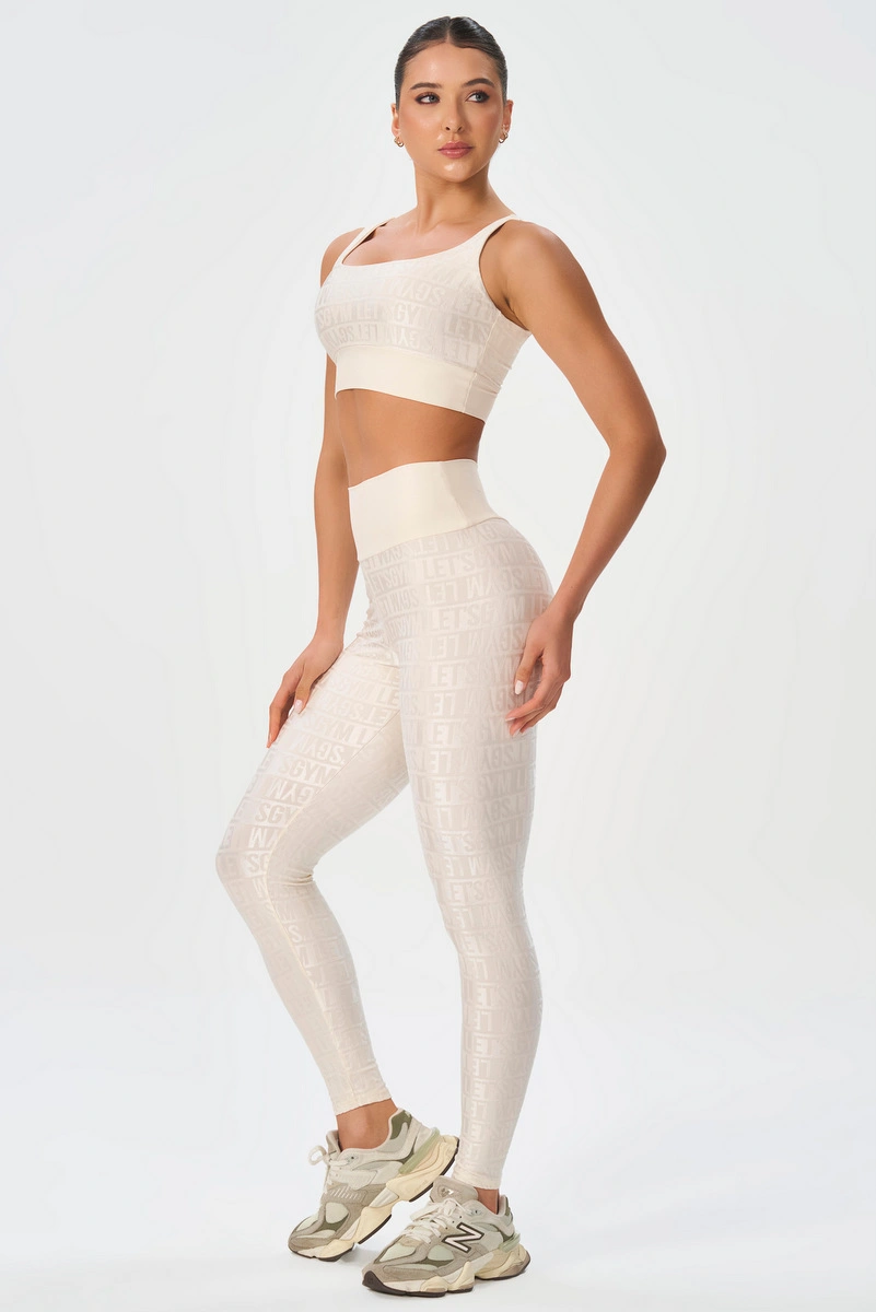 Lets Gym - Legging Velvet Line Off White - 3293OFW