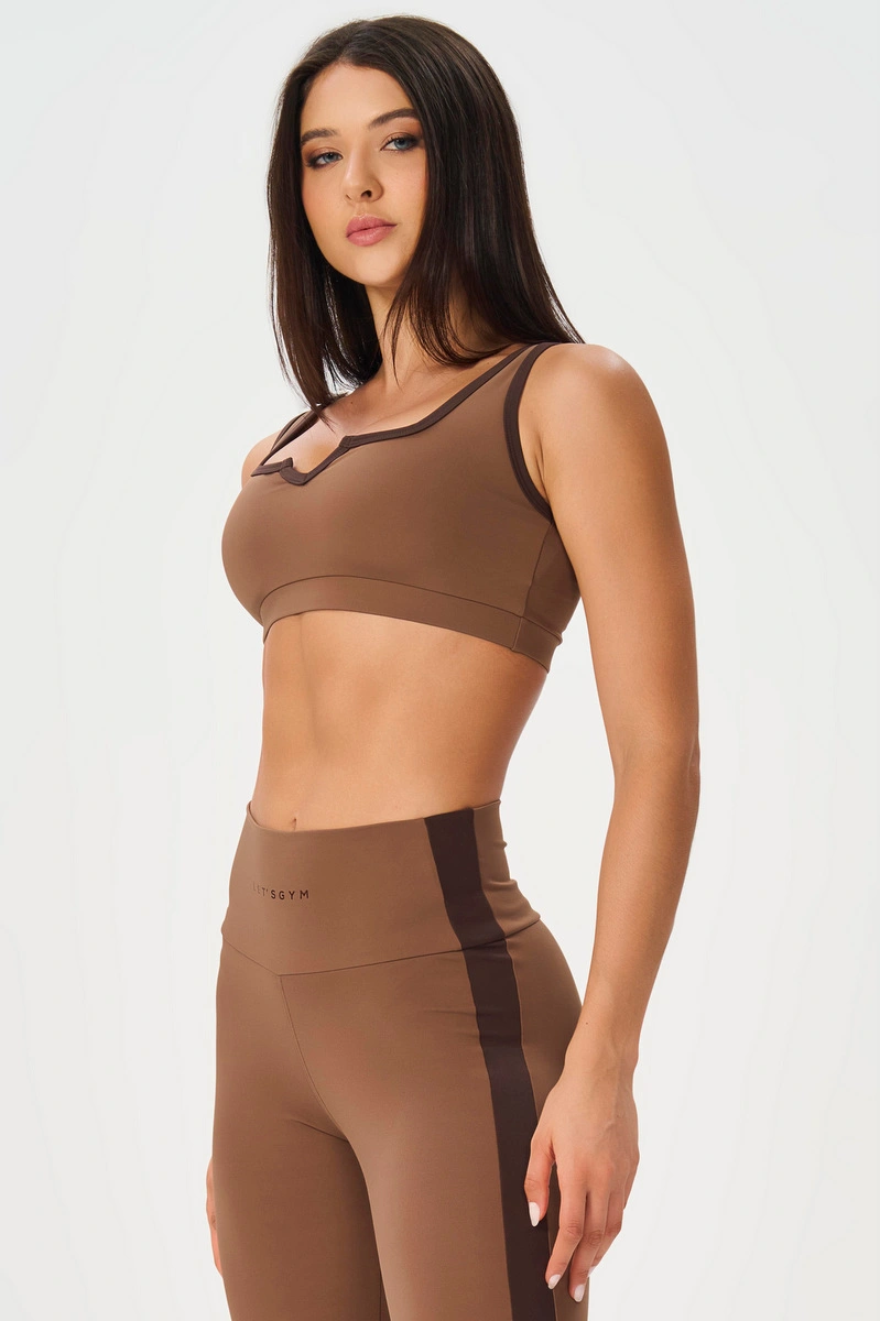 Lets Gym - Top Deep Form Marrom - 3297MR