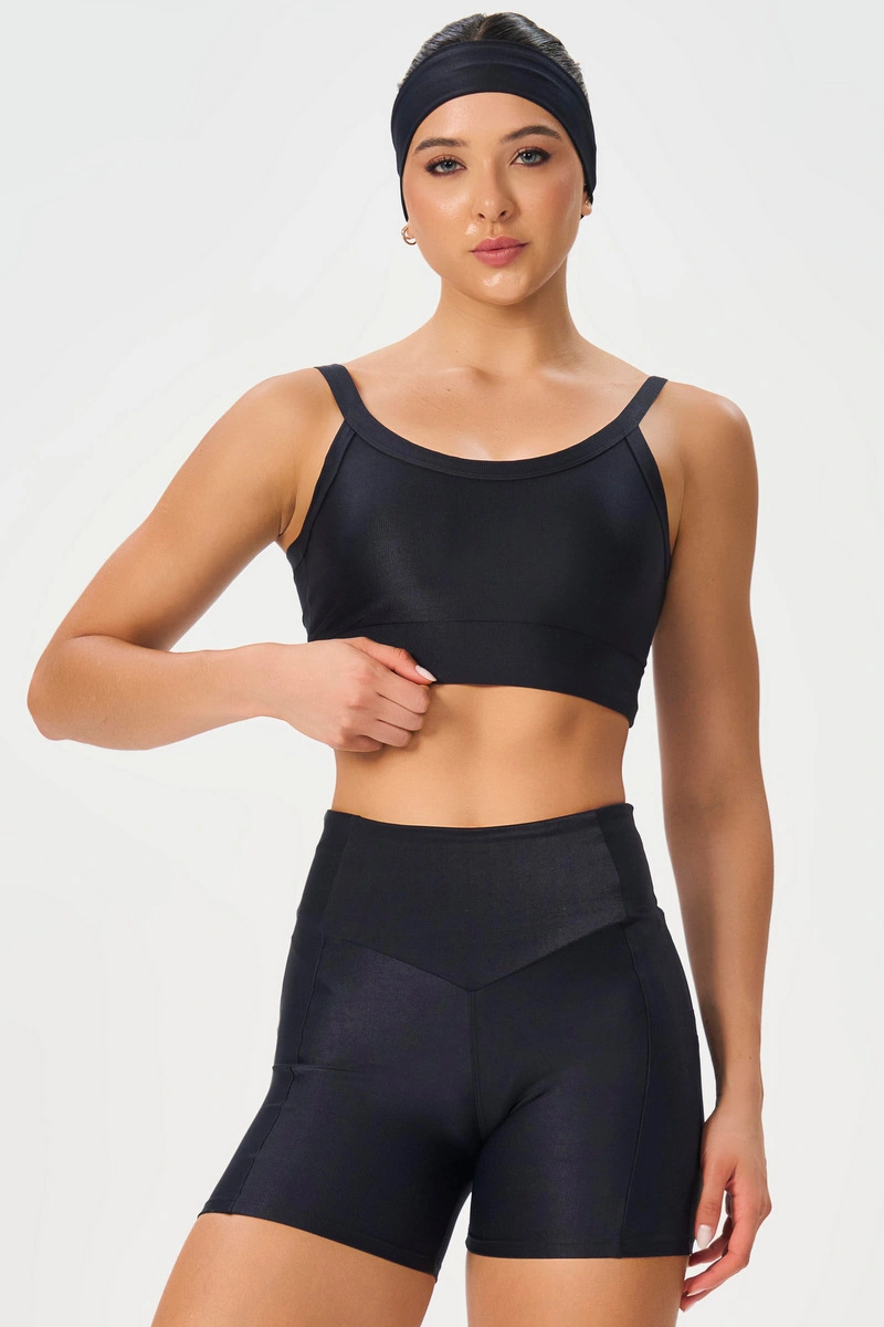 Lets Gym - Top New Bright Black - 3313PT