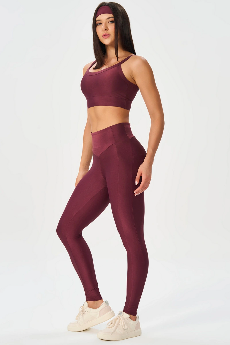 Lets Gym - New Bright Burgundy Leggings - 3314BG
