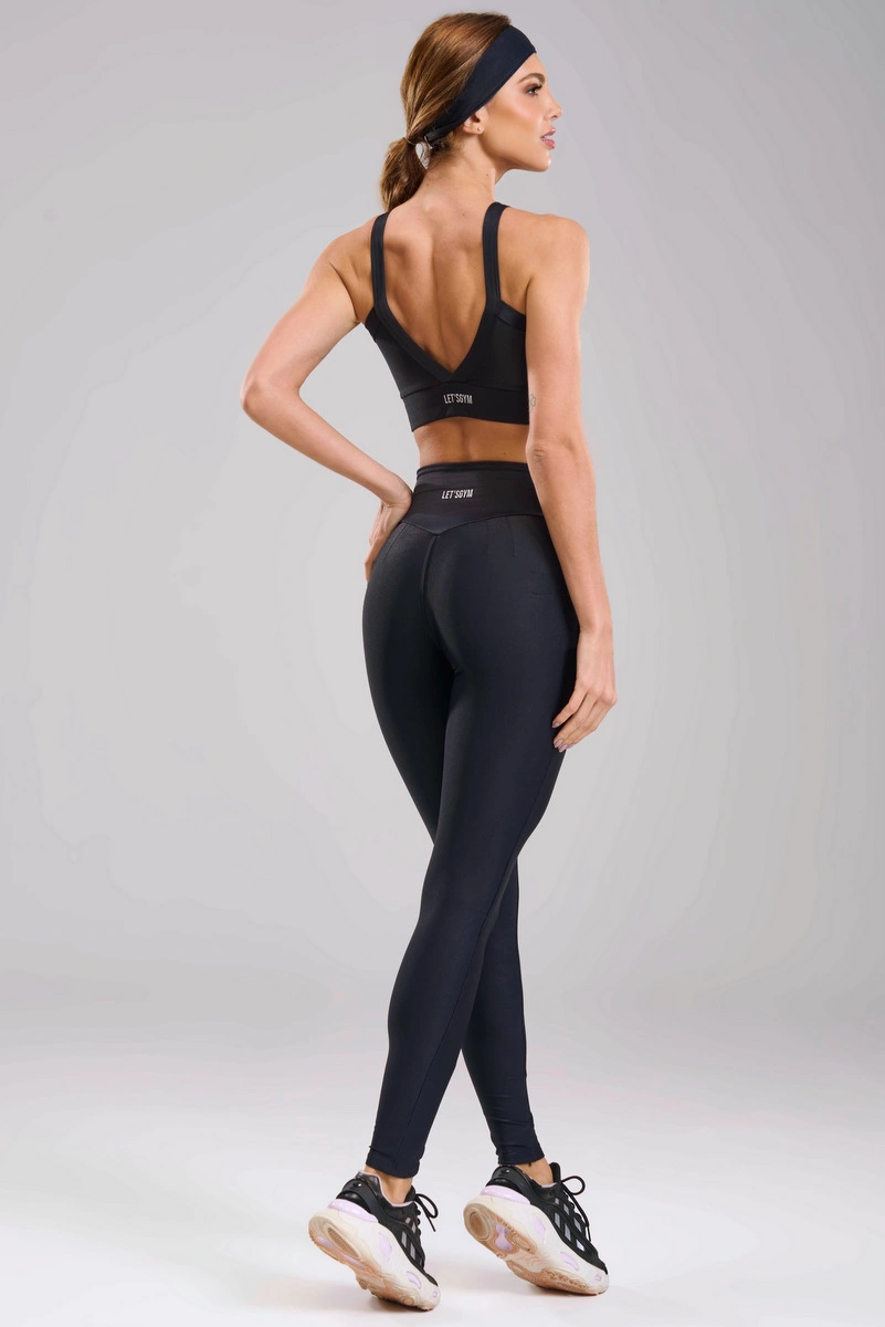 Lets Gym - New Bright Black Leggings - 3314PT