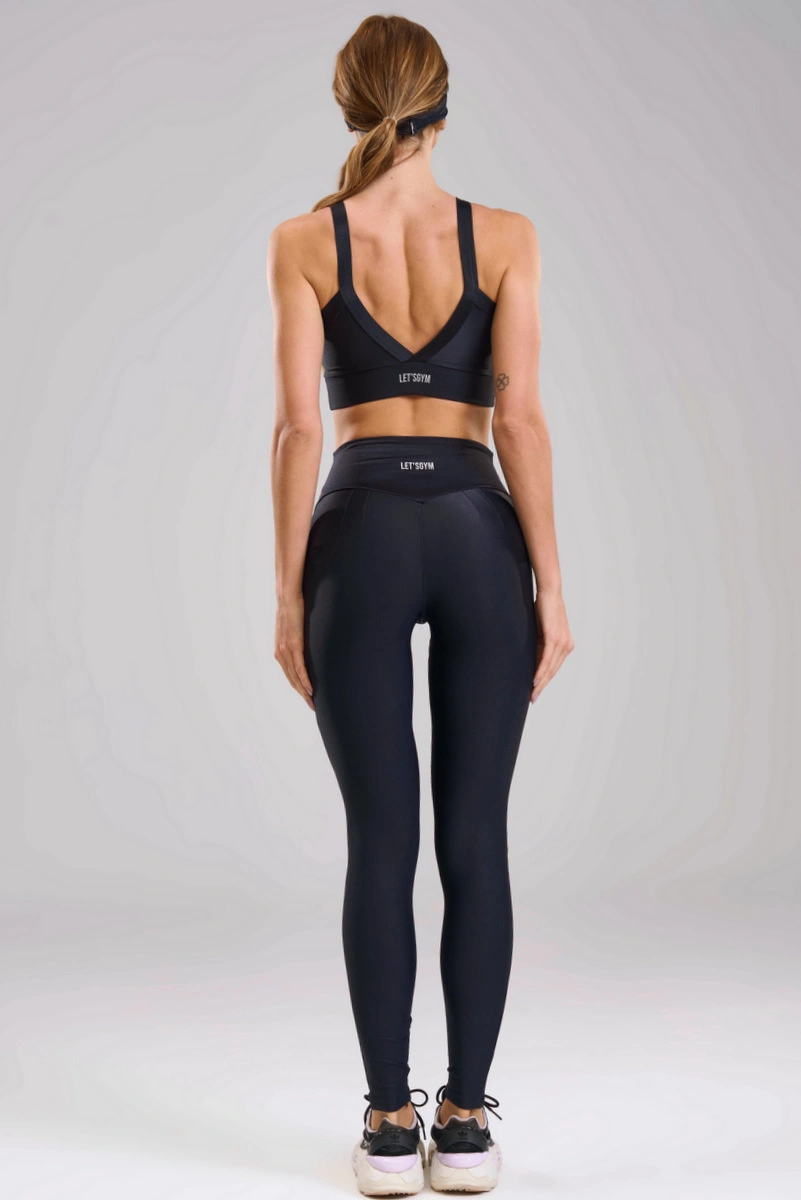 Lets Gym - New Bright Black Leggings - 3314PT