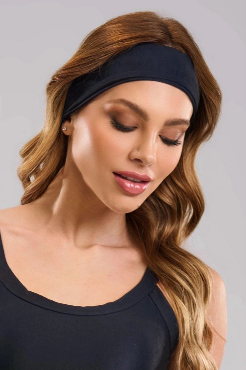 Lets Gym - New Bright Black Hairband - 3316PT