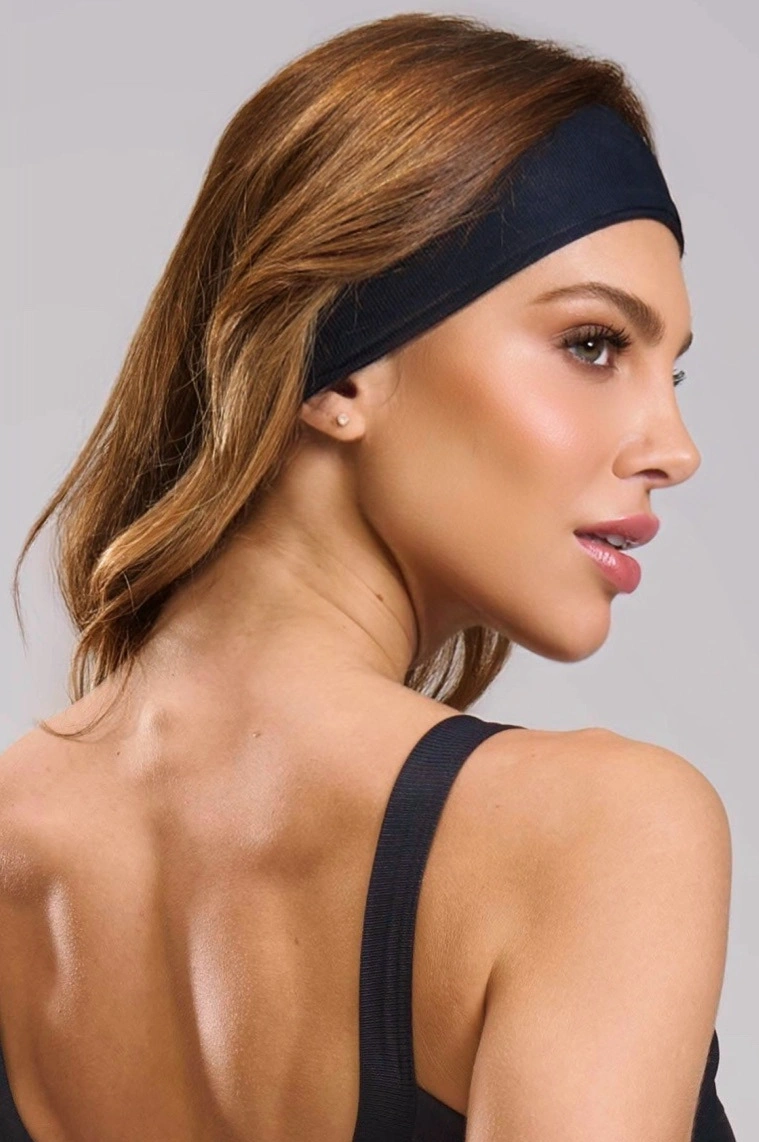 Lets Gym - New Bright Black Hairband - 3316PT