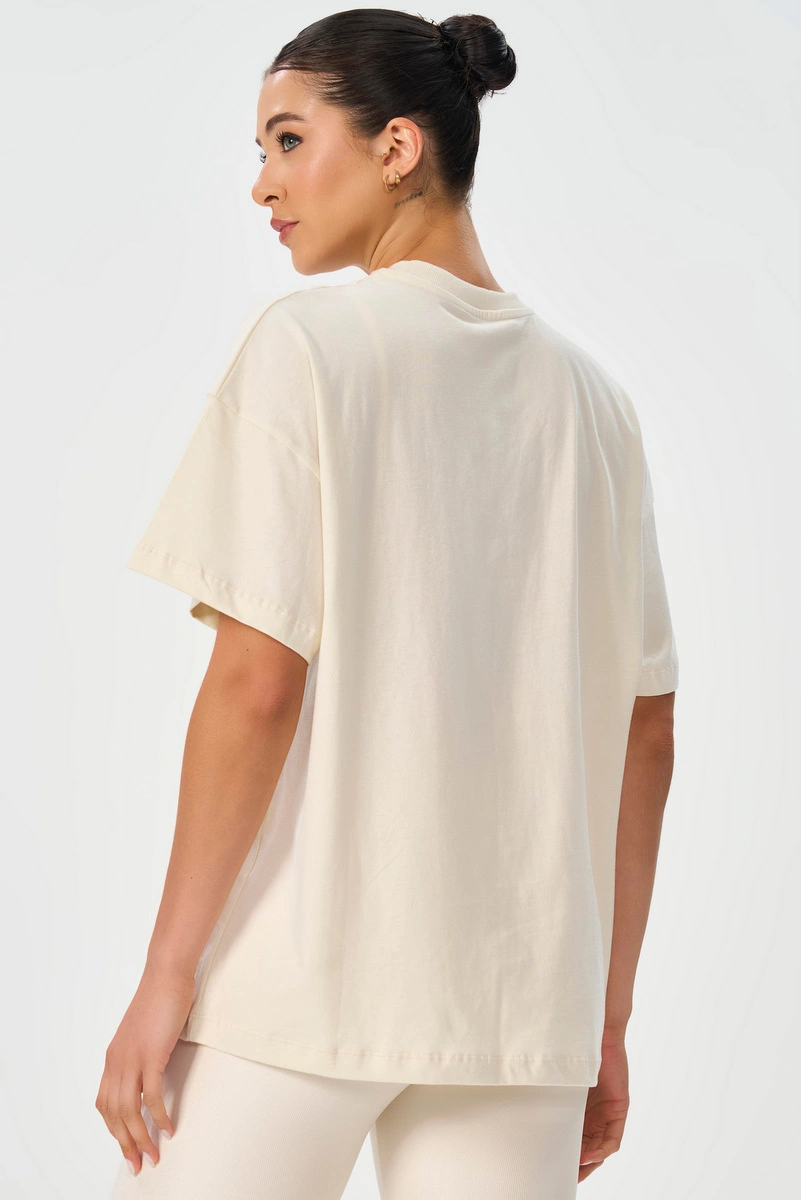Lets Gym - Letsgym Balance Oversized T-Shirt Off White - 3321OFW