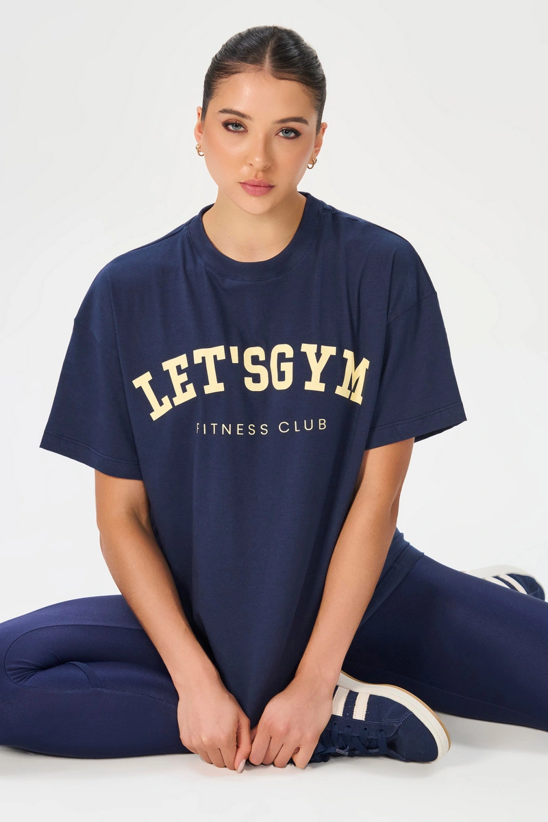 Lets Gym - Oversized T-Shirt Lets Club Navy Blue - 3322NB