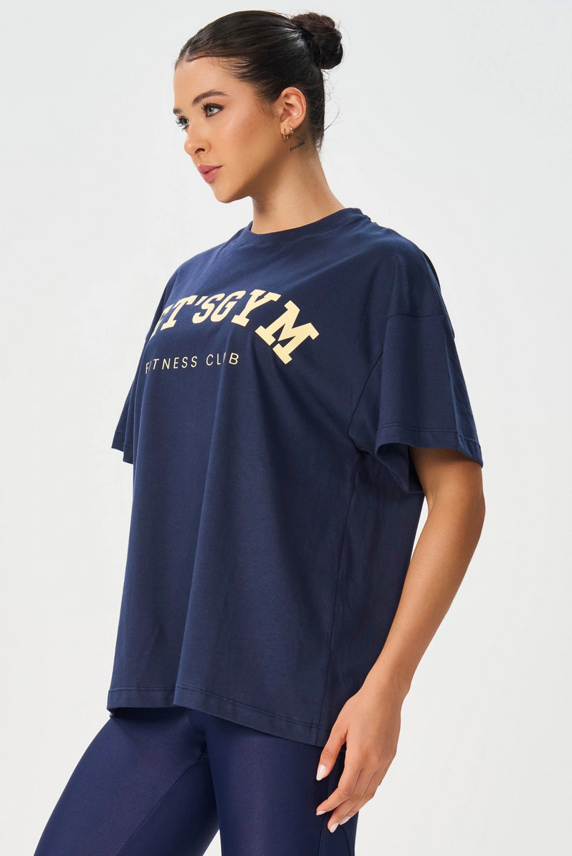 Lets Gym - Oversized T-Shirt Lets Club Navy Blue - 3322NB