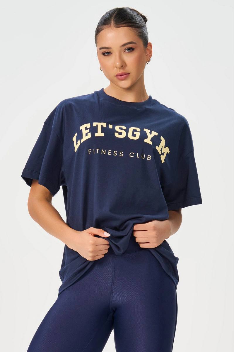 Lets Gym - Oversized T-Shirt Lets Club Navy Blue - 3322NB