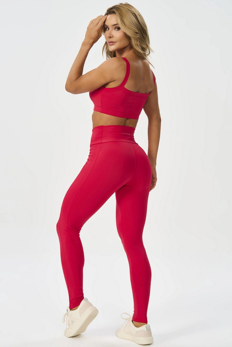 Lets Gym - Basic Tuning Leggings - Red - 3327RD