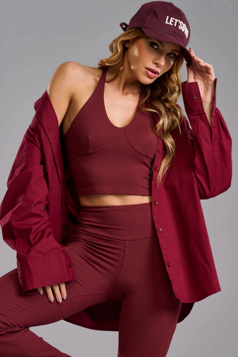 Lets Gym - Let's Gym Burgundy Shirt - 3341BG