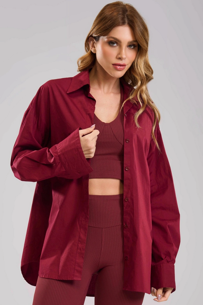 Lets Gym - Let's Gym Burgundy Shirt - 3341BG