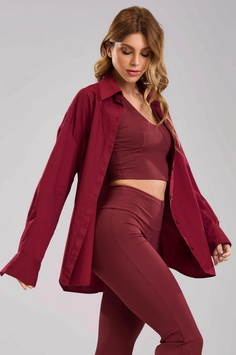 Lets Gym - Let's Gym Burgundy Shirt - 3341BG